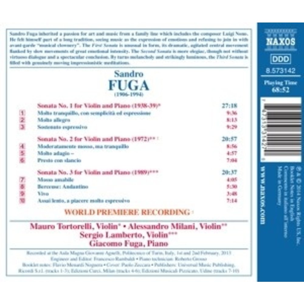 Naxos The Three Violin Sonatas