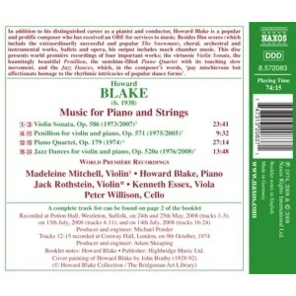 Naxos Blake: Music For Piano&Strings