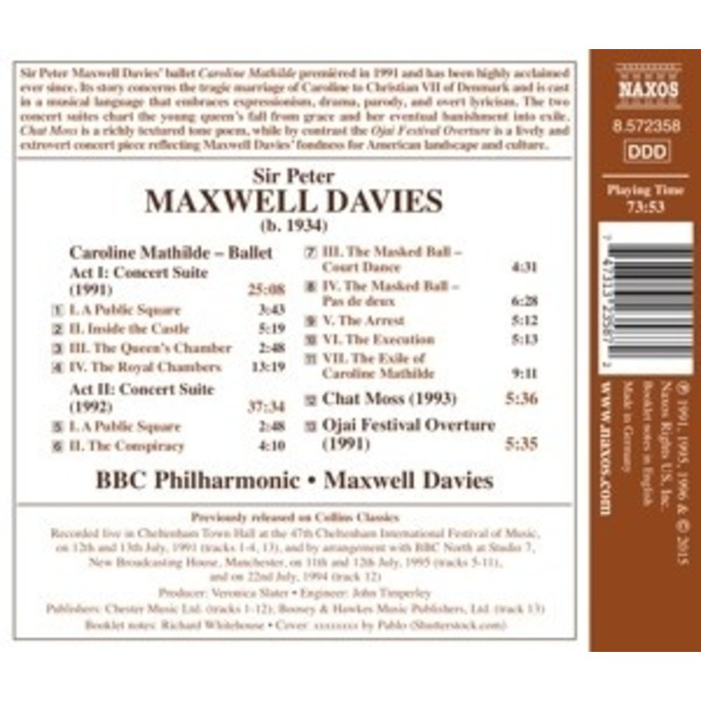Naxos Caroline Mathilde - Ballet Suites, Chat Moss, Ojai