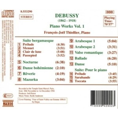 Naxos Debussy: Piano Works Vol.1