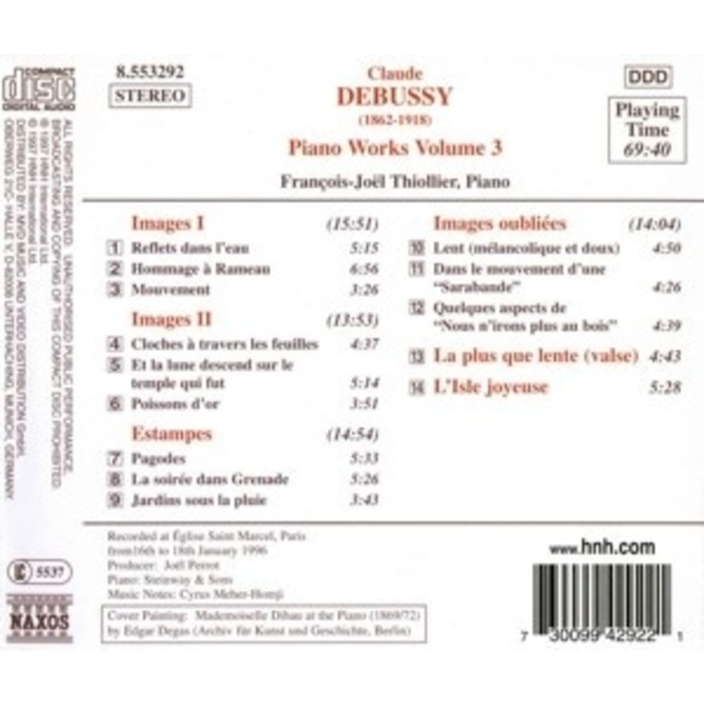 Naxos Debussy: Piano Works Vol.3