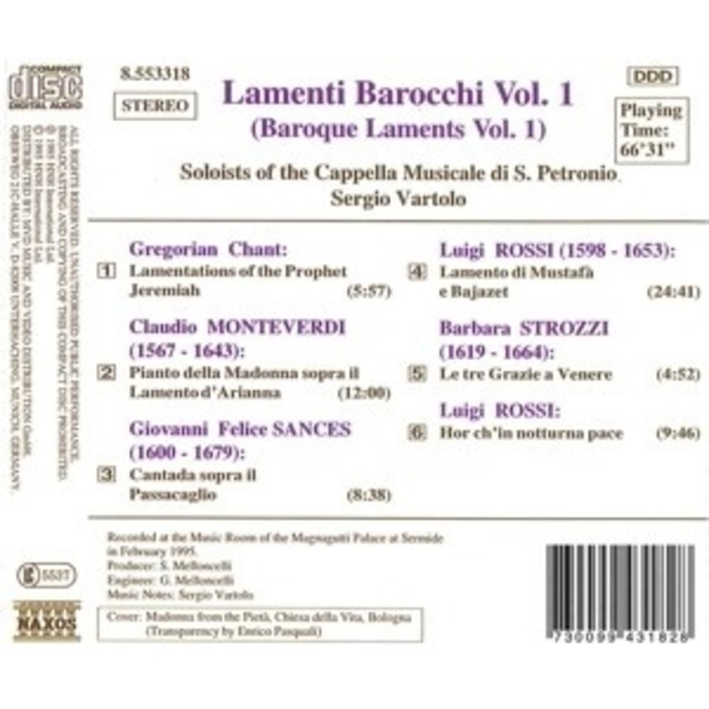 Naxos Lamenti Barocchi Vol.1
