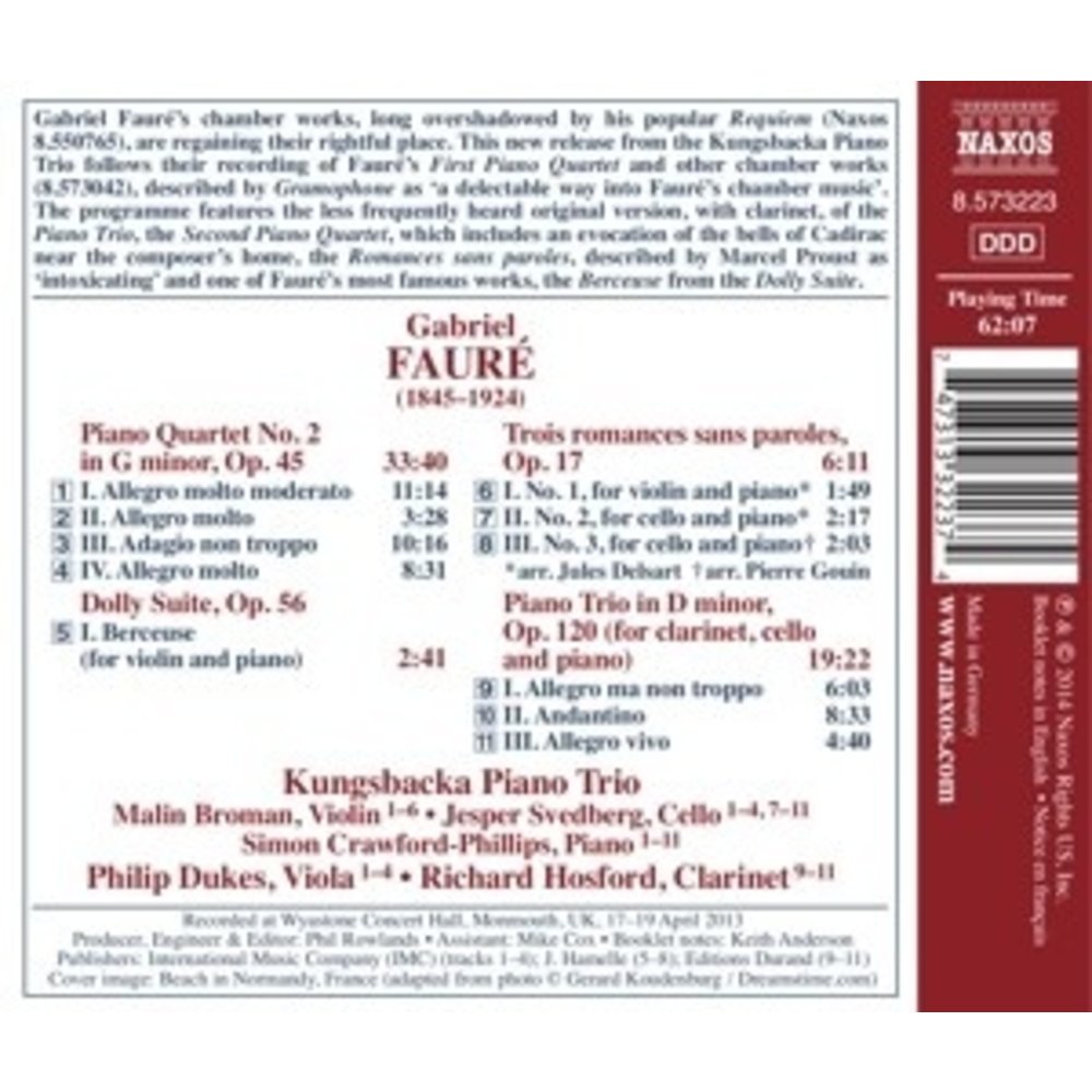 Naxos Piano Quartet No. 2, Piano Trio (Clarinet Version)