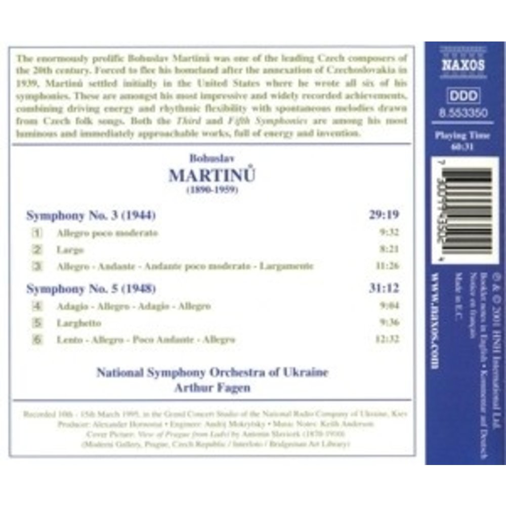 Naxos Martinu:sym. Nos.  3 & 5
