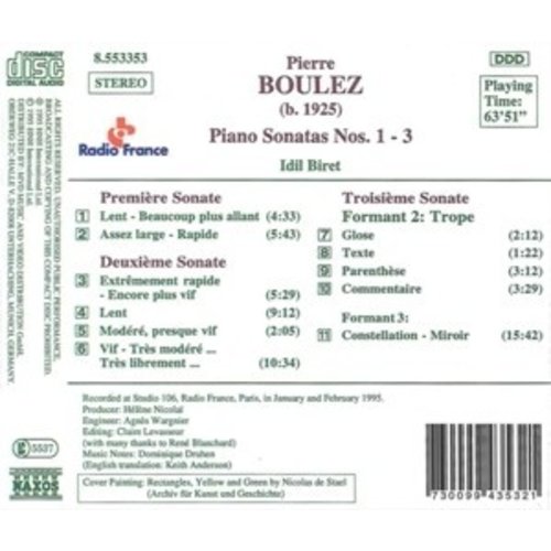 Naxos Boulez: Piano Sonatas 1-3