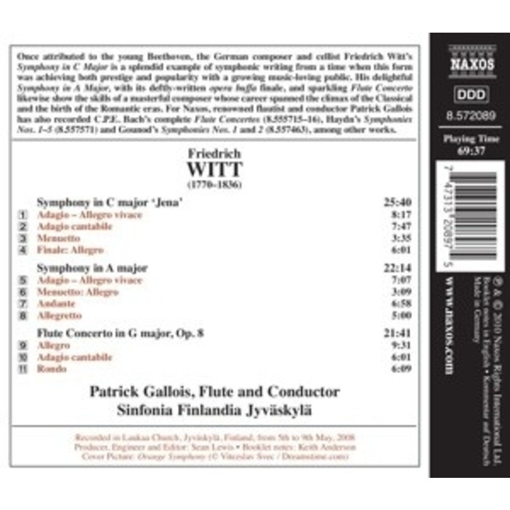 Naxos Witt: Symphony In C  Jena
