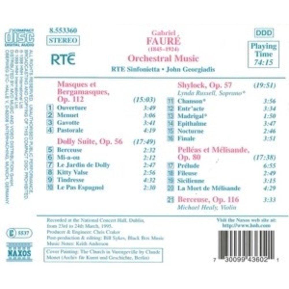 Naxos Faure: Orchestral Music