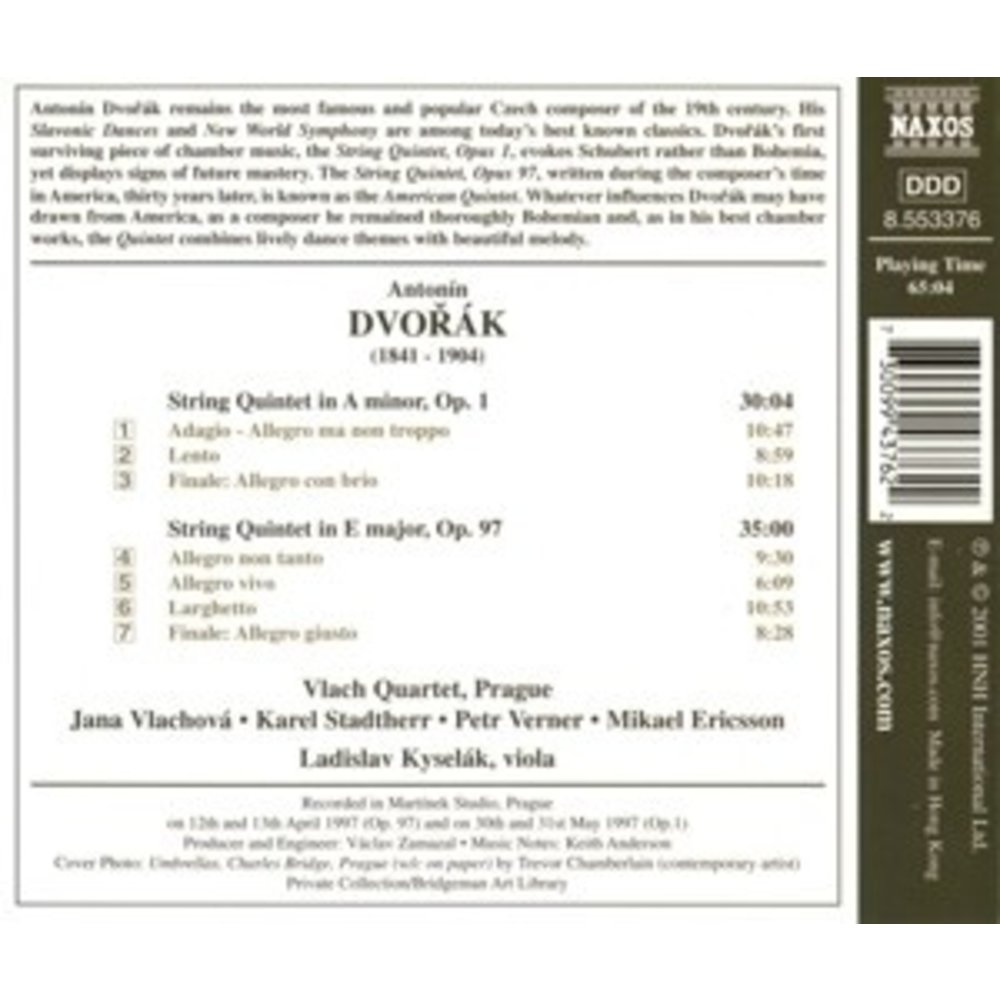 Naxos Dvorak:string Quintets Opp1&97