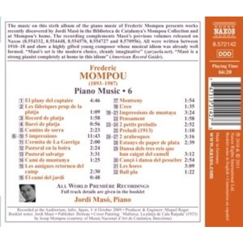 Naxos Mompou: Piano Music 6