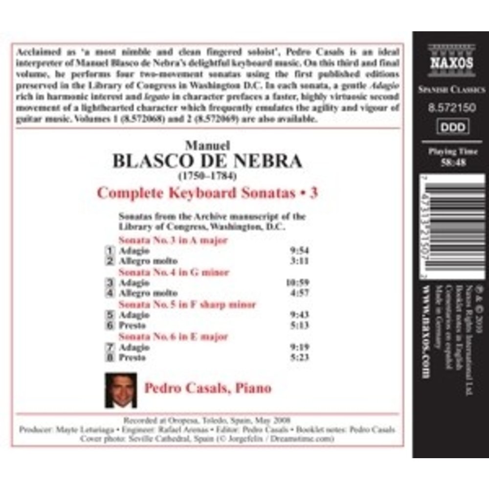 Naxos Blasco De Nebra: Keyb. Sonatas 3