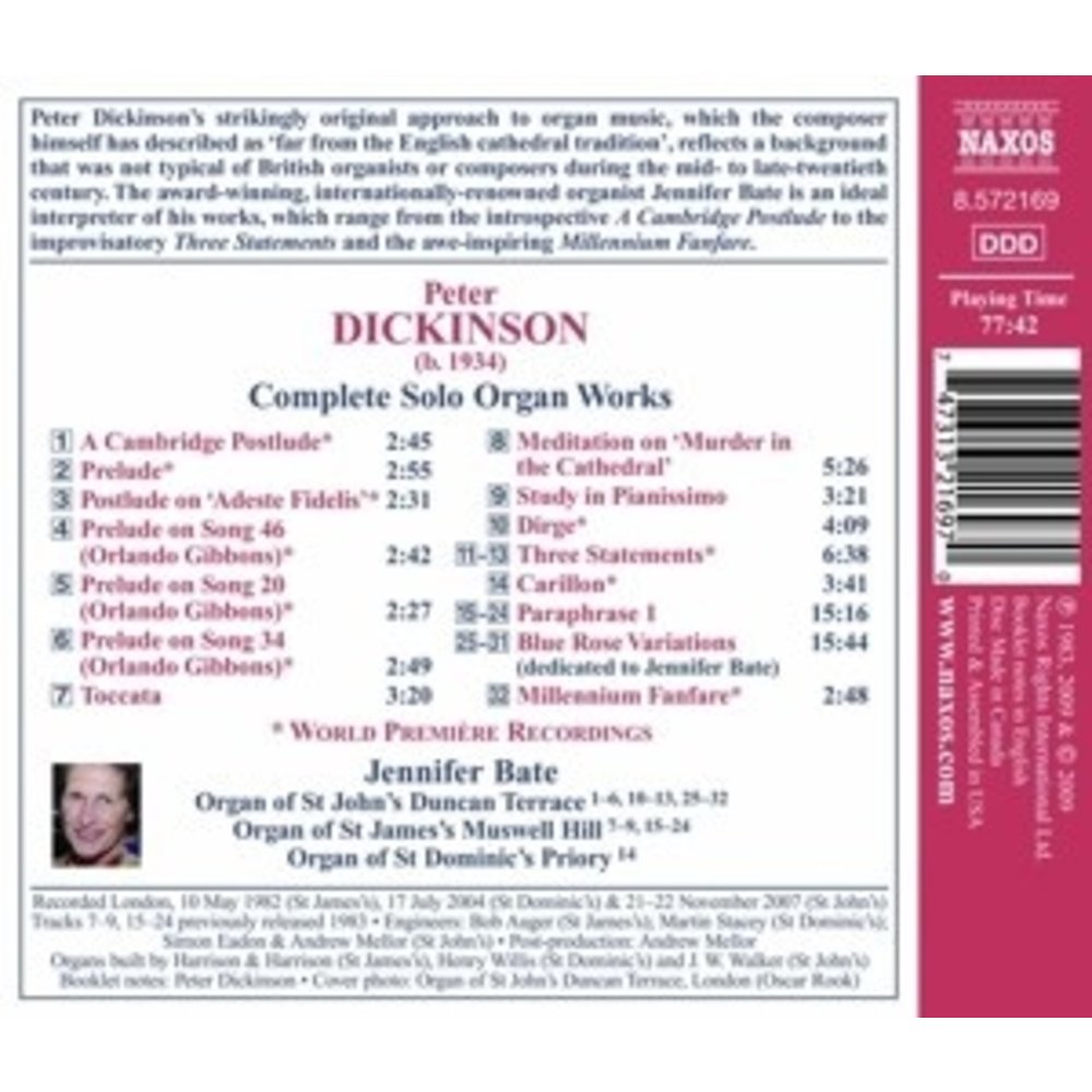 Naxos Dickinson: Solo Organ Works