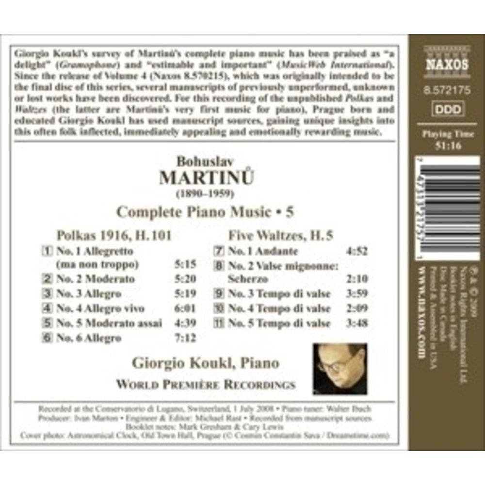 Naxos Martinu: Piano Music 5