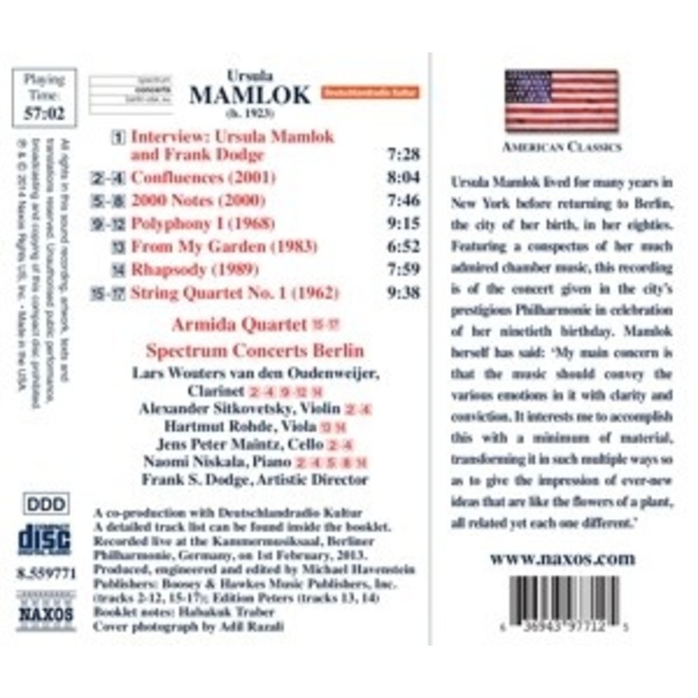 Naxos String Quartet No. 1; Polyphony No. 1; Confluences