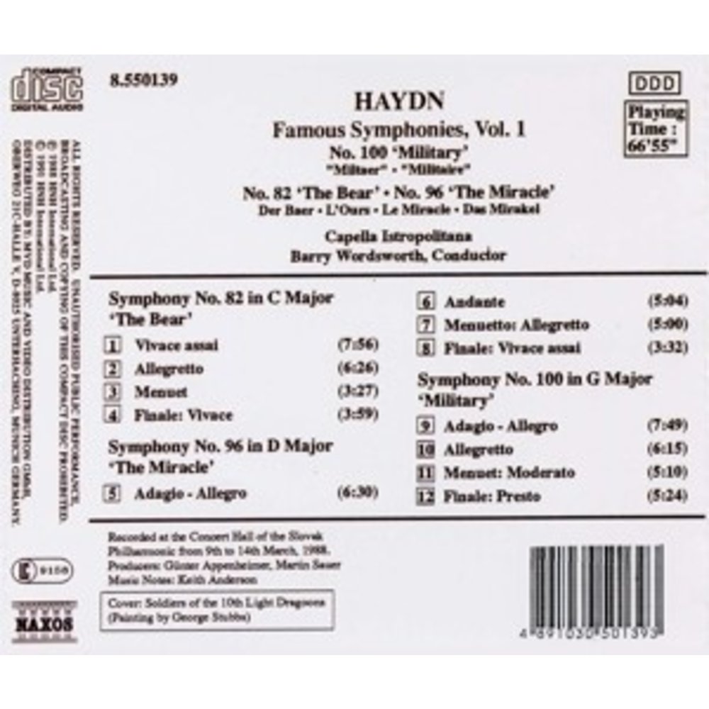 Naxos Haydn: Symphonies  82,96 & 100