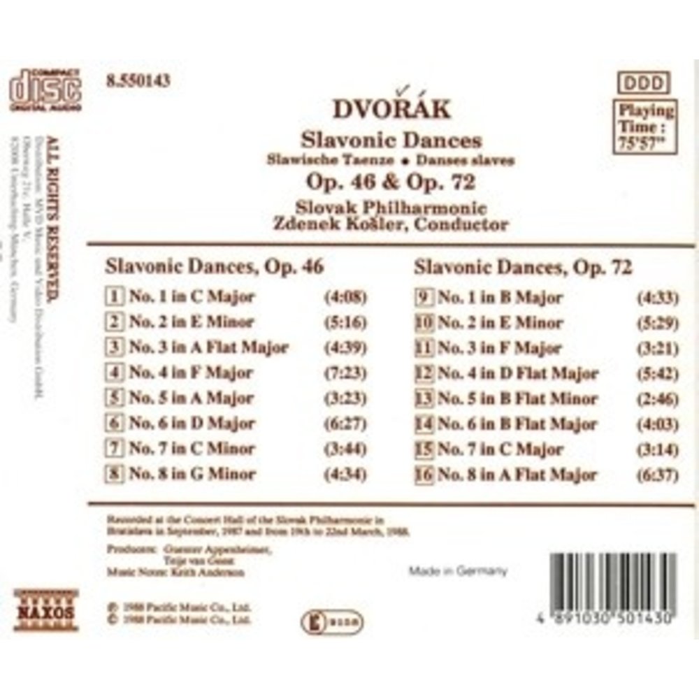 Naxos Dvorak: Slav. Dances Op.46&72