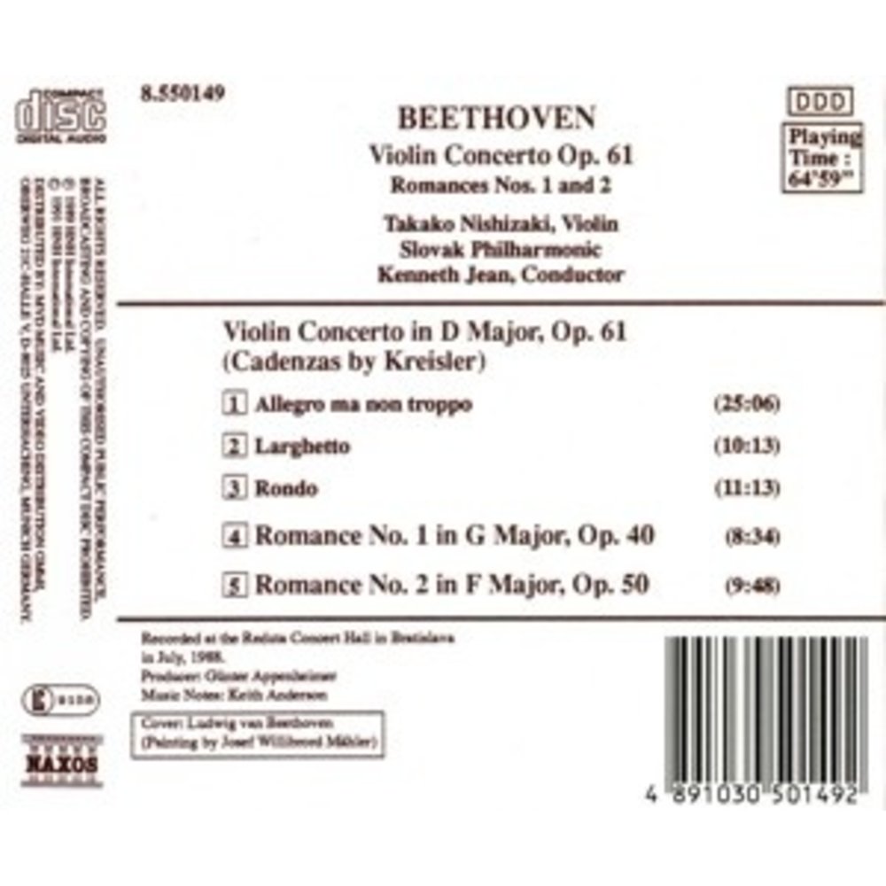 Naxos Beethoven:violin Conc./Romanc.