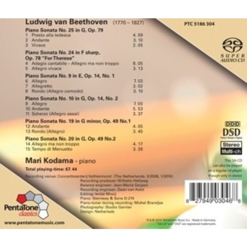 Pentatone Piano Sonatas Op.78, 79, 14