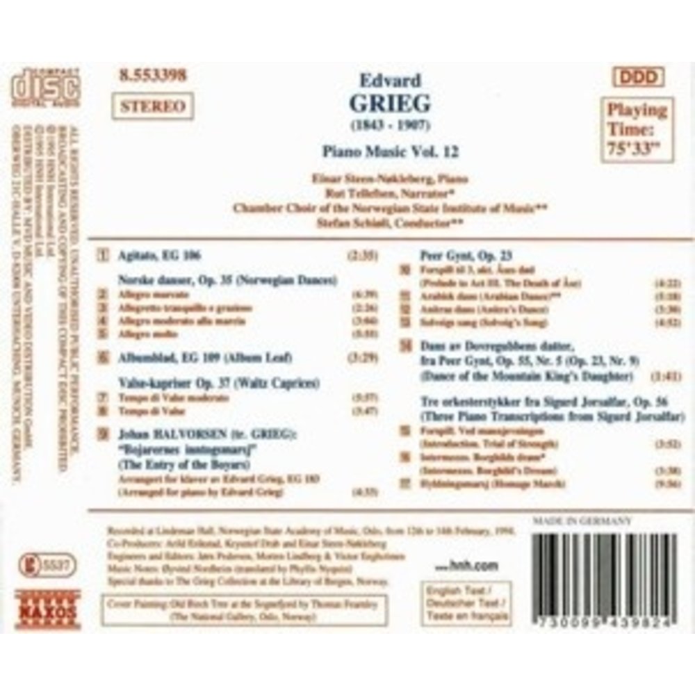 Naxos Grieg: Piano Music Vol.12