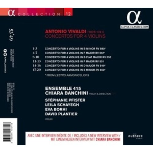 ALPHA Concertos For Four Violins, Op.3