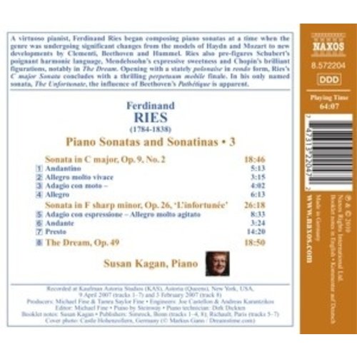 Naxos Ries: Piano Sonatas 3