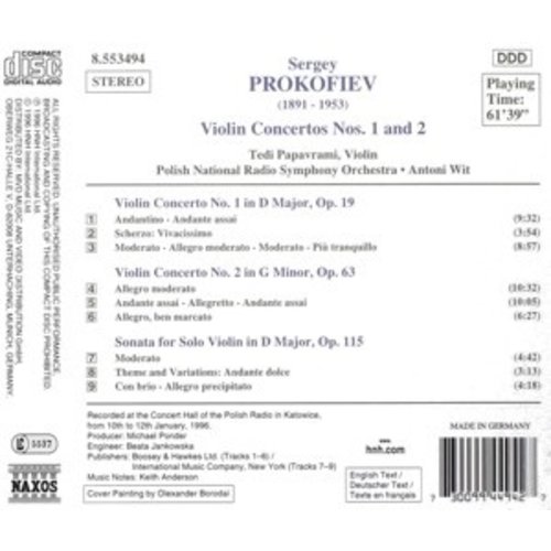 Naxos Prokofiev:violin Concertos 1&2