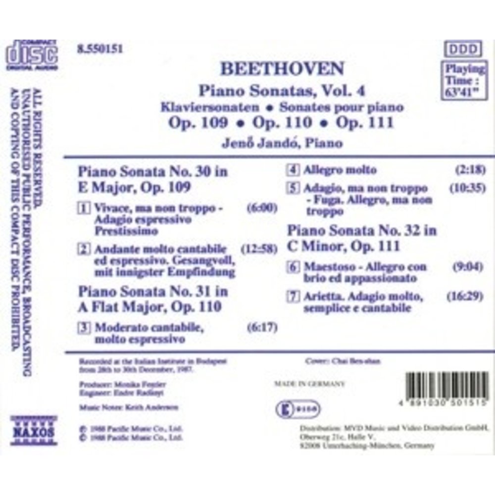 Naxos Beethoven: Piano Sonatas Vol.4