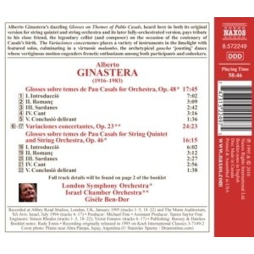 Naxos Ginastera: Glosses On Themes