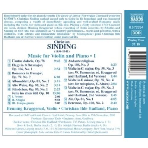 Naxos Sinding: Music For Violin Vol.1