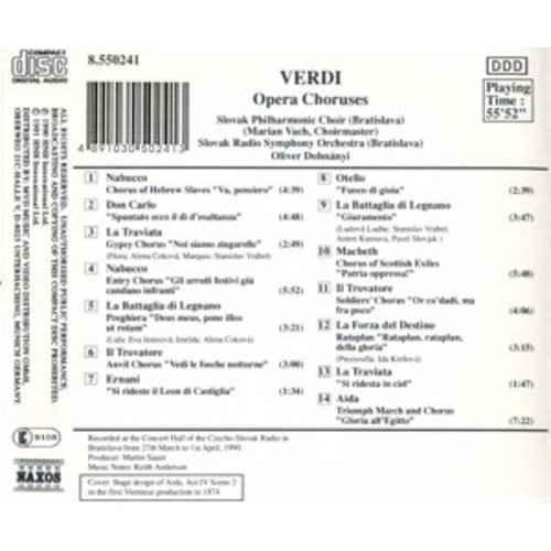 Naxos Verdi: Opera Choruses