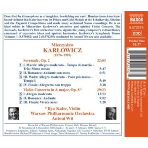 Naxos Karlowicz: Serenade/Violin Cto.