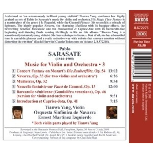 Naxos Sarasate: Music For Violin 3