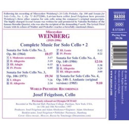 Naxos Weinberg: Music For Solo Cello 2