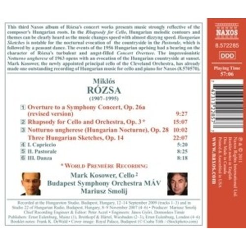 Naxos Rozsa: Three Hungarian Sketches