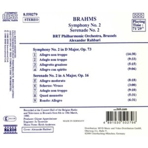 Naxos Brahms: Symphony 2/Serenade 2