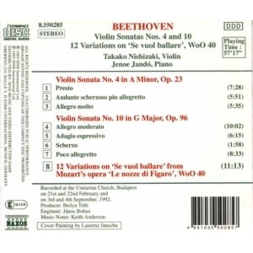 Naxos Beethoven: Violin Sonatas 4&10