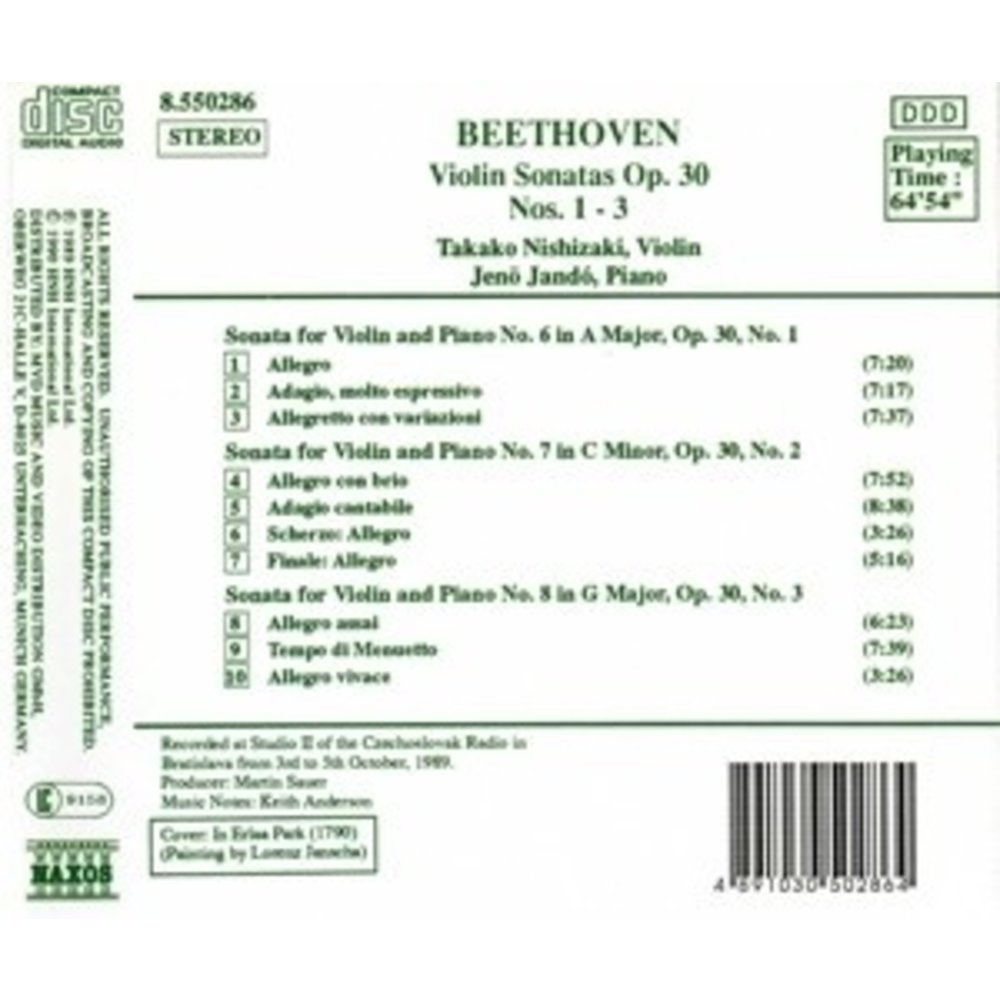 Naxos Beethoven: Violin Sonatas Op.30,1-3