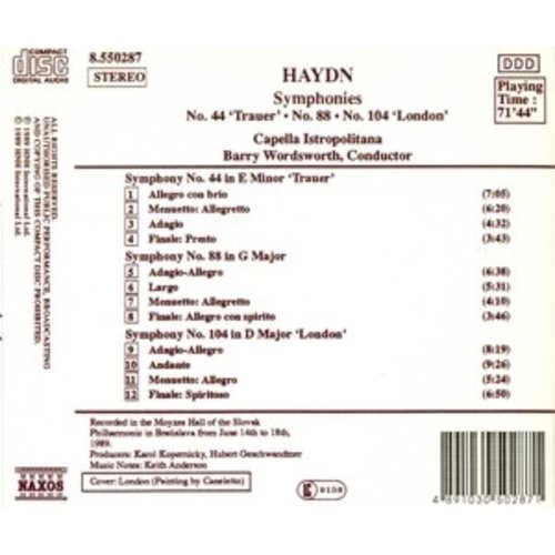 Naxos Haydn: Symphonies 44, 88 & 104