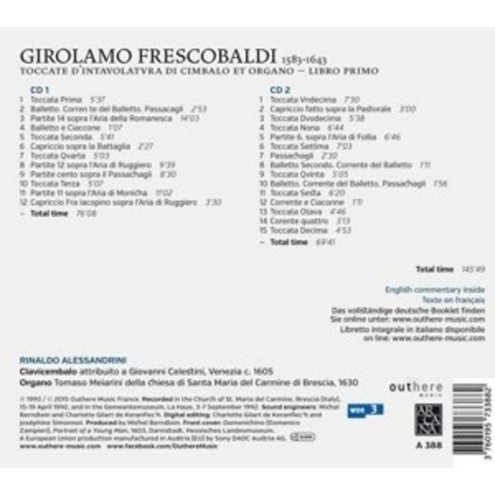 Toccate D'intavolatura Di Cimbalo Et Org