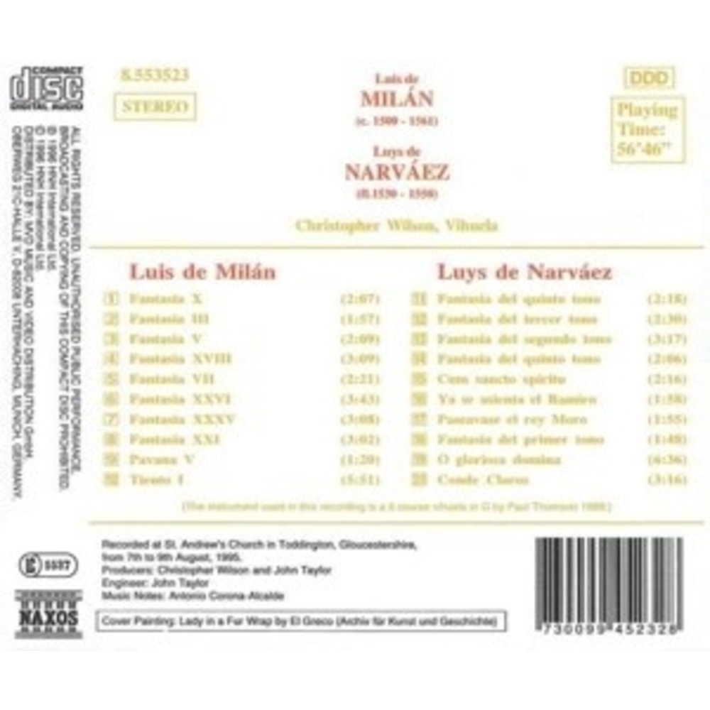 Naxos Milan/Narvaez:mus. For Vihuela
