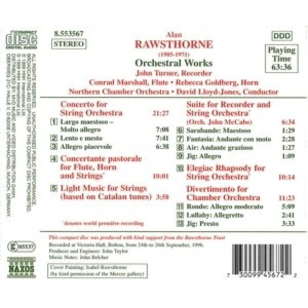 Naxos Rawsthorne:con.for String Orch