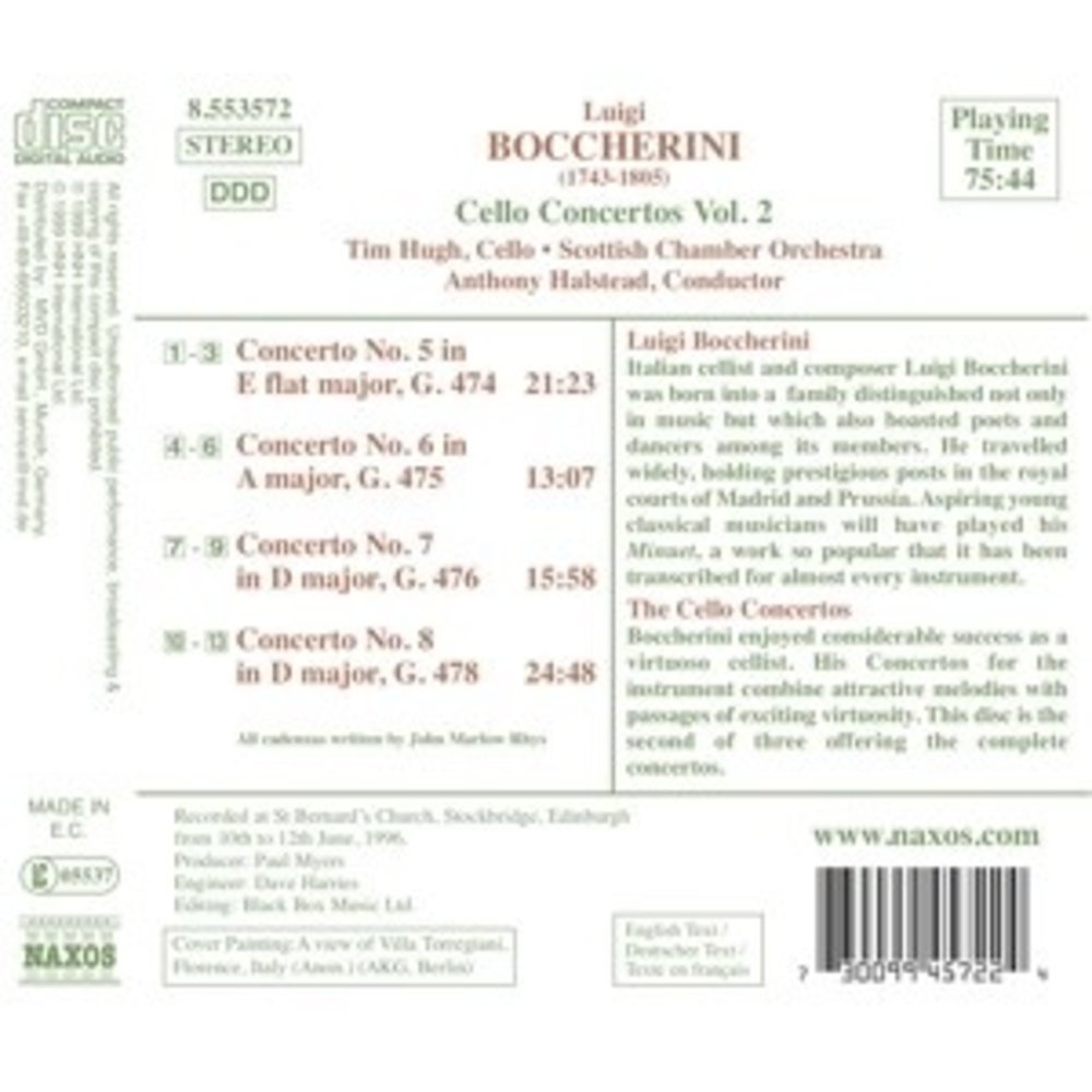 Naxos Boccherini:cello Concert Vol.2