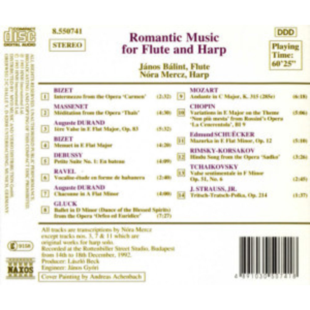 Naxos Romantic Music For Flute&Harp