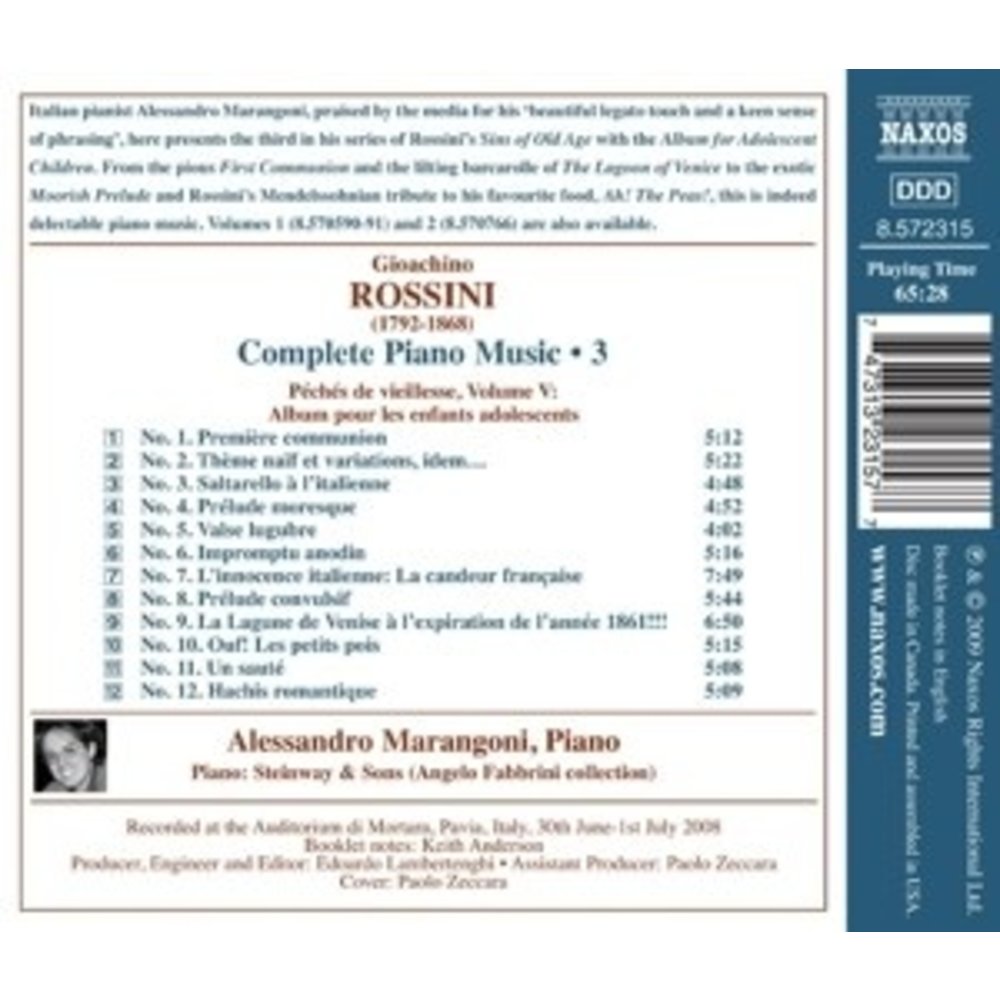 Naxos Rossini: Compl. Piano Music 3