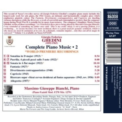 Naxos Ghedini: Compl.piano Music 2