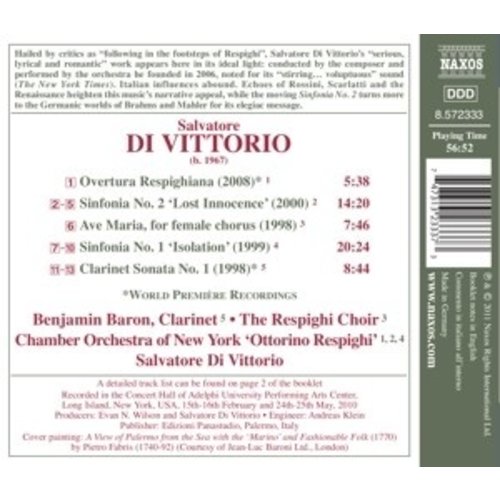 Naxos Di Vittorio: Sinfonias 1+2