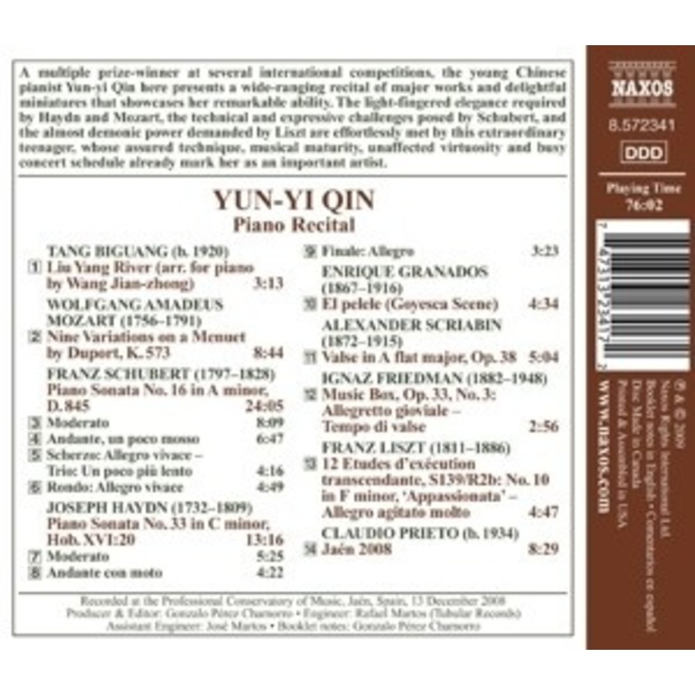 Naxos Yun-Yi Qin: Piano Recital