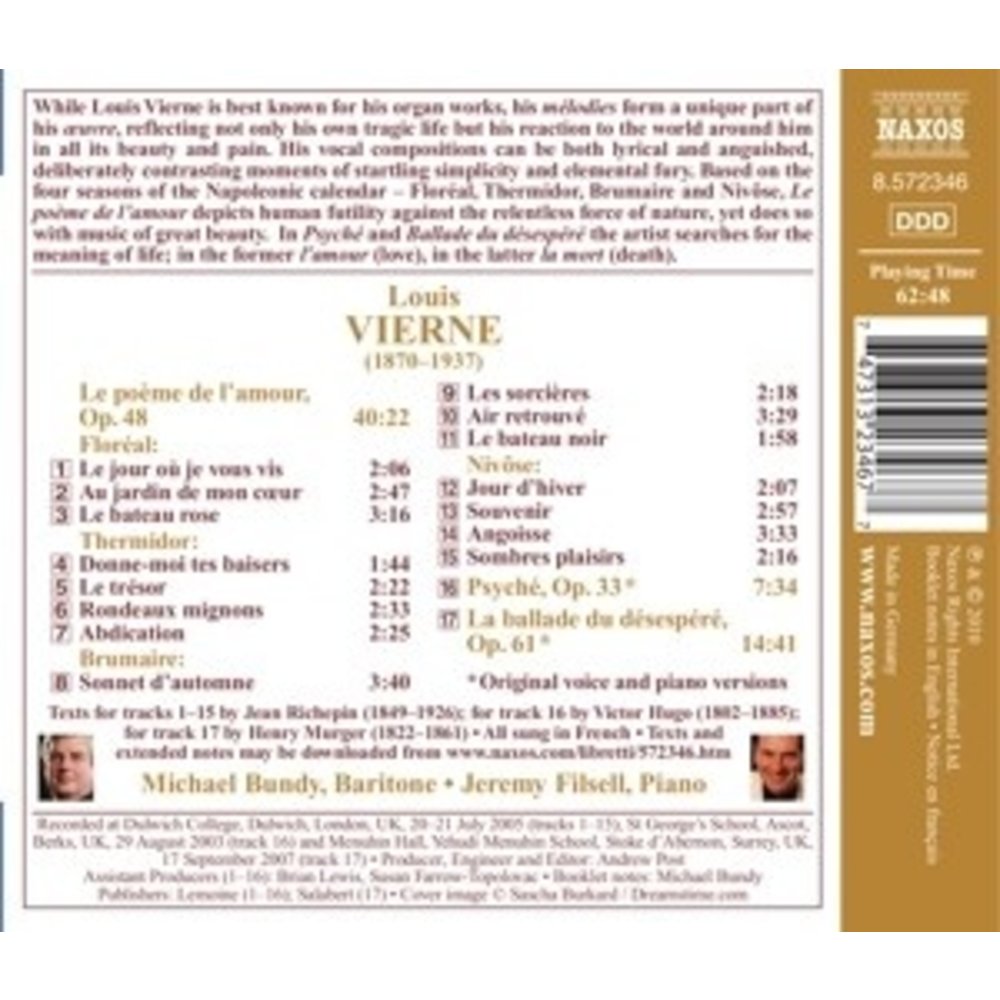 Naxos Vierne: Le Poeme De L Amour