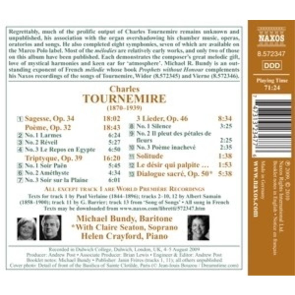 Naxos Tournemire: Sagesse / Poeme