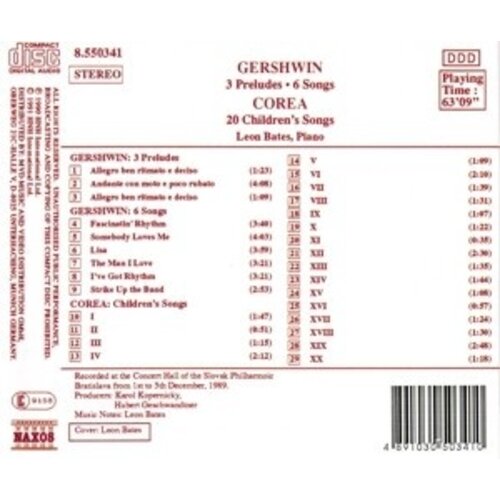 Naxos Gershwin/Corea:three Prel. Etc