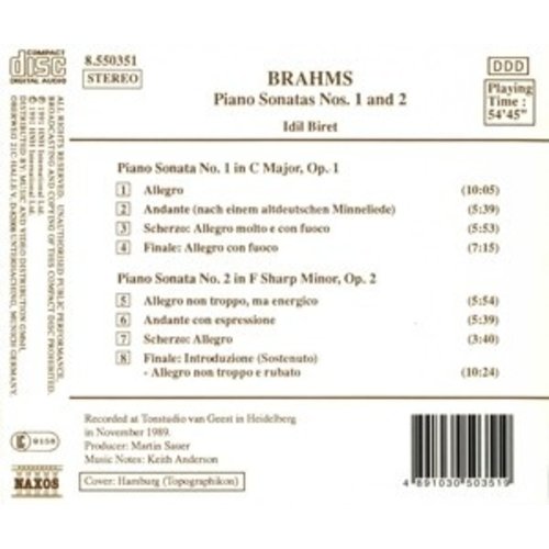 Naxos Brahms: Piano Sonatas 1&2